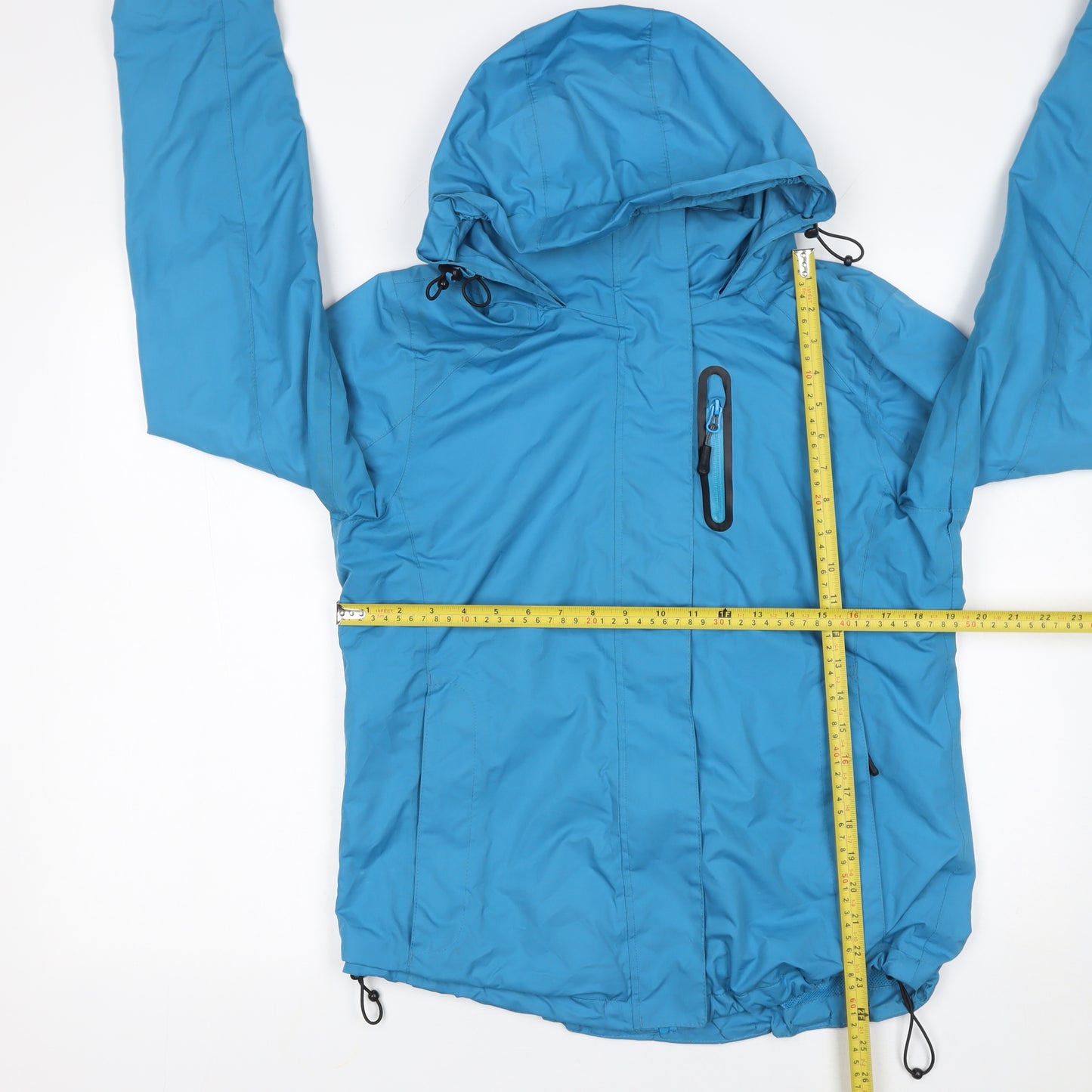 Crivit Women Blue Hooded Rain Coat Jacket Size 14 Waterproof Lightweight