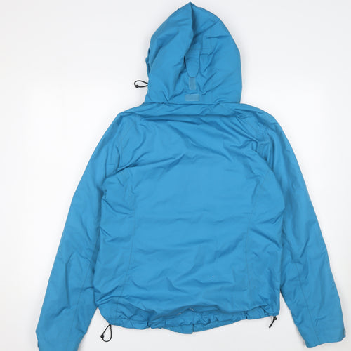 Crivit Women Blue Hooded Rain Coat Jacket Size 14 Waterproof Lightweight