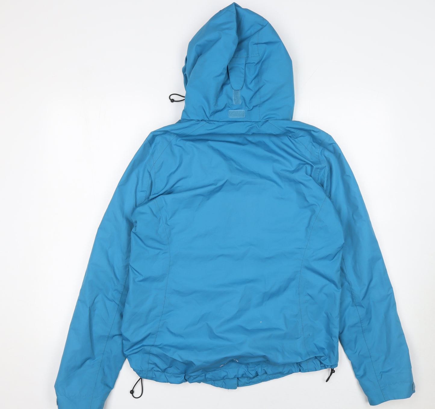 Crivit Women Blue Hooded Rain Coat Jacket Size 14 Waterproof Lightweight