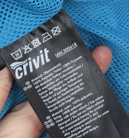 Crivit Women Blue Hooded Rain Coat Jacket Size 14 Waterproof Lightweight