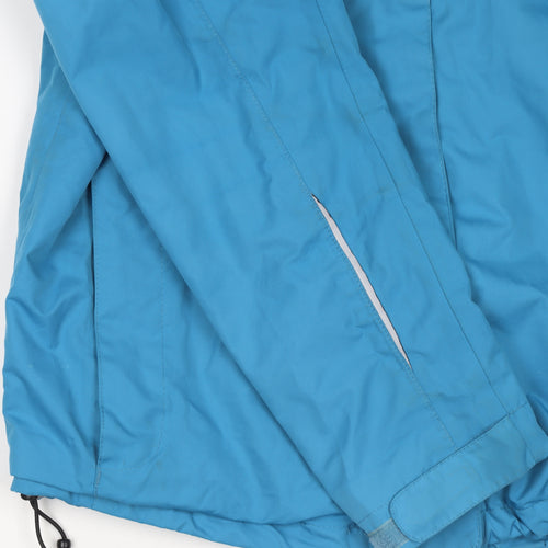 Crivit Women Blue Hooded Rain Coat Jacket Size 14 Waterproof Lightweight