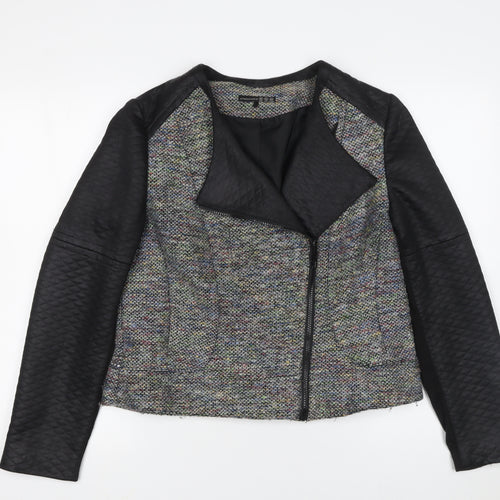 Atmosphere Women Multicoloured Quilted Sleeve Biker Jacket Size 16