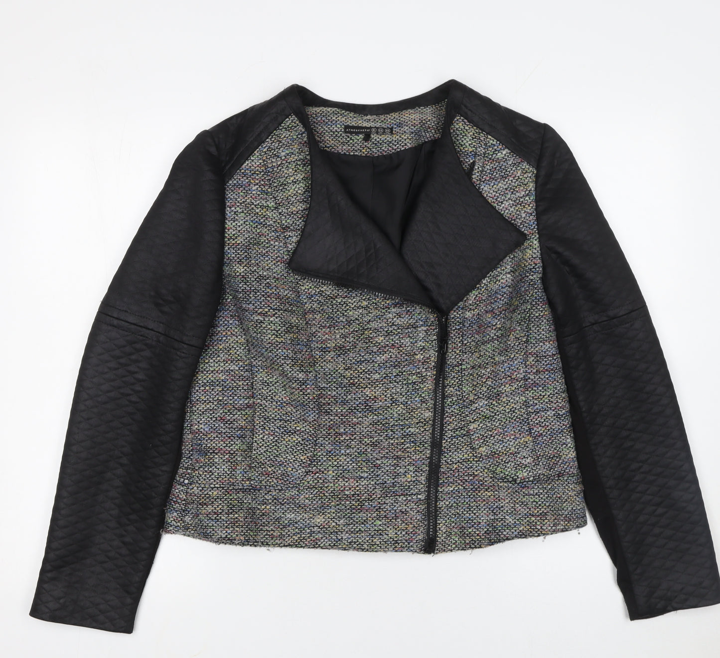 Atmosphere Women Multicoloured Quilted Sleeve Biker Jacket Size 16