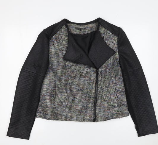 Atmosphere Women Multicoloured Quilted Sleeve Biker Jacket Size 16