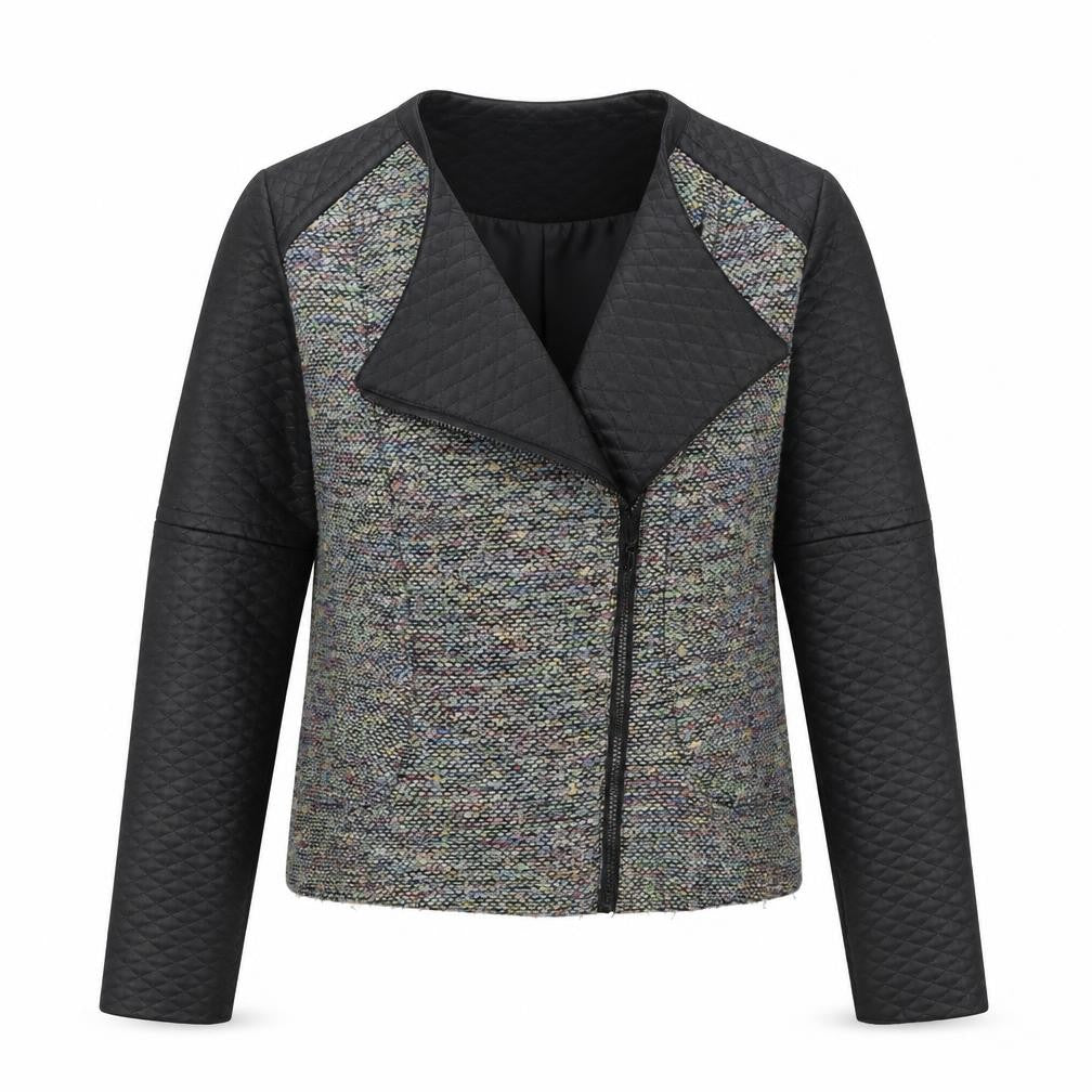 Front view of Atmosphere Women Multicoloured Quilted Sleeve Biker Jacket, size 16