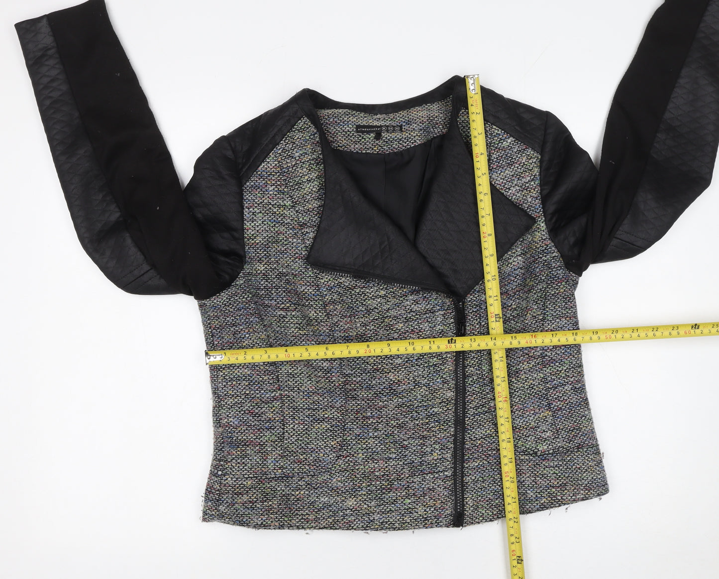 Atmosphere Women Multicoloured Quilted Sleeve Biker Jacket Size 16