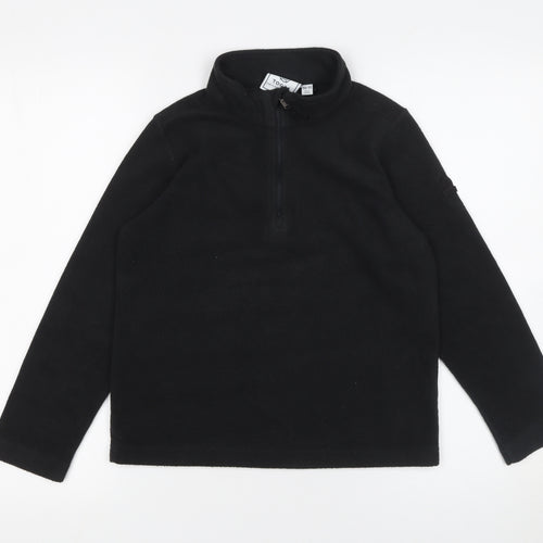 TOG24 Boys Black Fleece 1/2 Zip Pullover Sweatshirt 10-11 Years