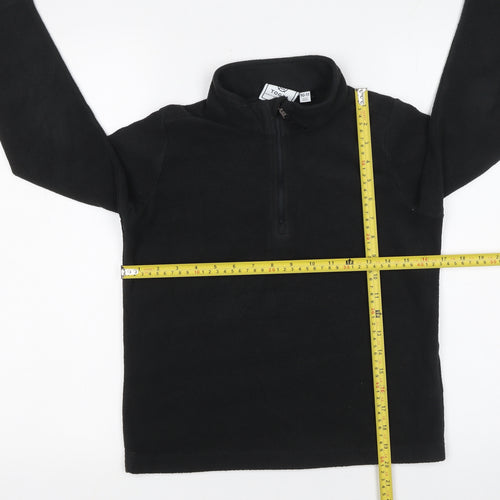 TOG24 Boys Black Fleece 1/2 Zip Pullover Sweatshirt 10-11 Years