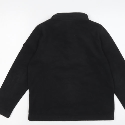 TOG24 Boys Black Fleece 1/2 Zip Pullover Sweatshirt 10-11 Years