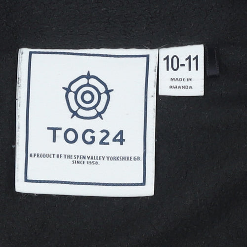 TOG24 Boys Black Fleece 1/2 Zip Pullover Sweatshirt 10-11 Years