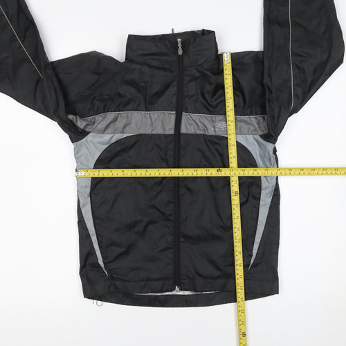 Umbro Boys Black Grey Track Jacket Size 9 Years Polyester Lightweight