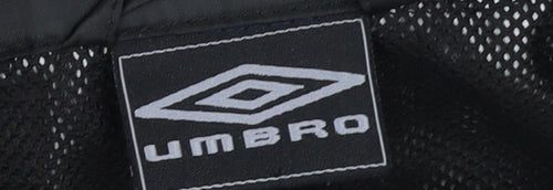 Umbro Boys Black Grey Track Jacket Size 9 Years Polyester Lightweight