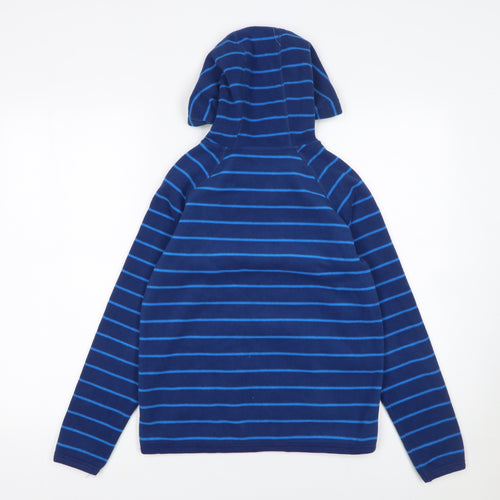 John Lewis Boys Blue Striped Fleece 1/2 Zip Hoodie 11 Years