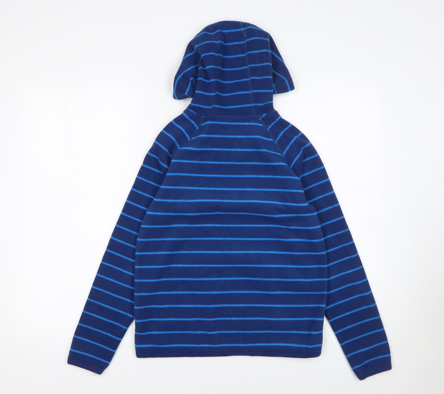 John Lewis Boys Blue Striped Fleece 1/2 Zip Hoodie 11 Years