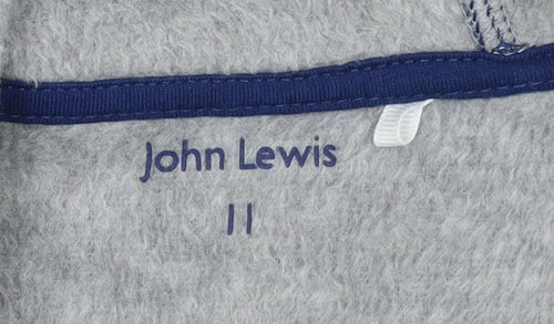 John Lewis Boys Blue Striped Fleece 1/2 Zip Hoodie 11 Years