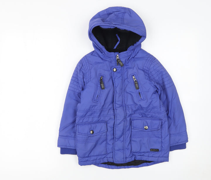 RJR John Rocha Girls Blue Hooded Puffer Jacket 4-5 Years Winter Coat