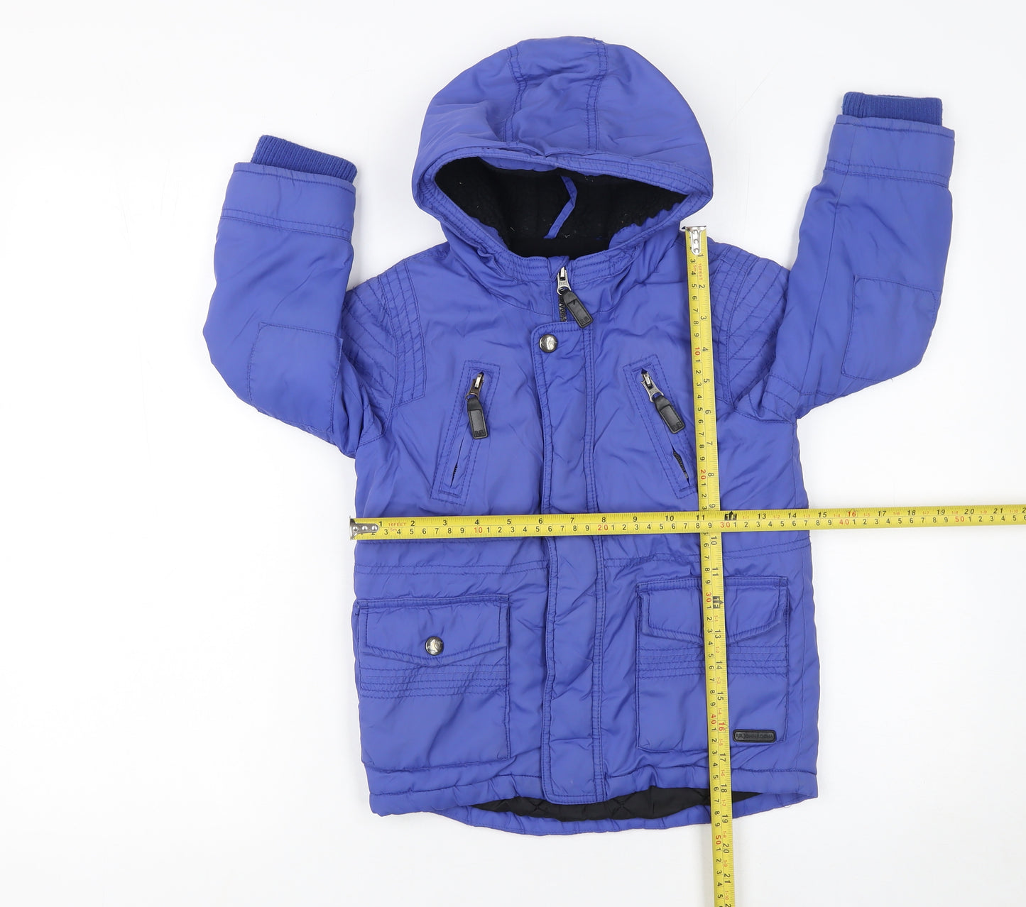 RJR John Rocha Girls Blue Hooded Puffer Jacket 4-5 Years Winter Coat