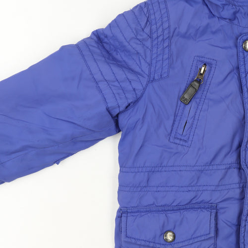RJR John Rocha Girls Blue Hooded Puffer Jacket 4-5 Years Winter Coat