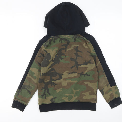 Nike Boys Green Camouflage Pullover Hoodie 6-7 Years Cotton Blend Jordan Air