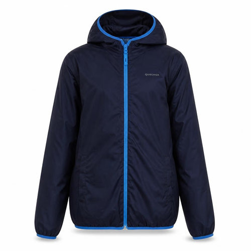 Quechua Boys Blue Hooded Windbreaker Jacket 14 Years Lightweight Zip Up