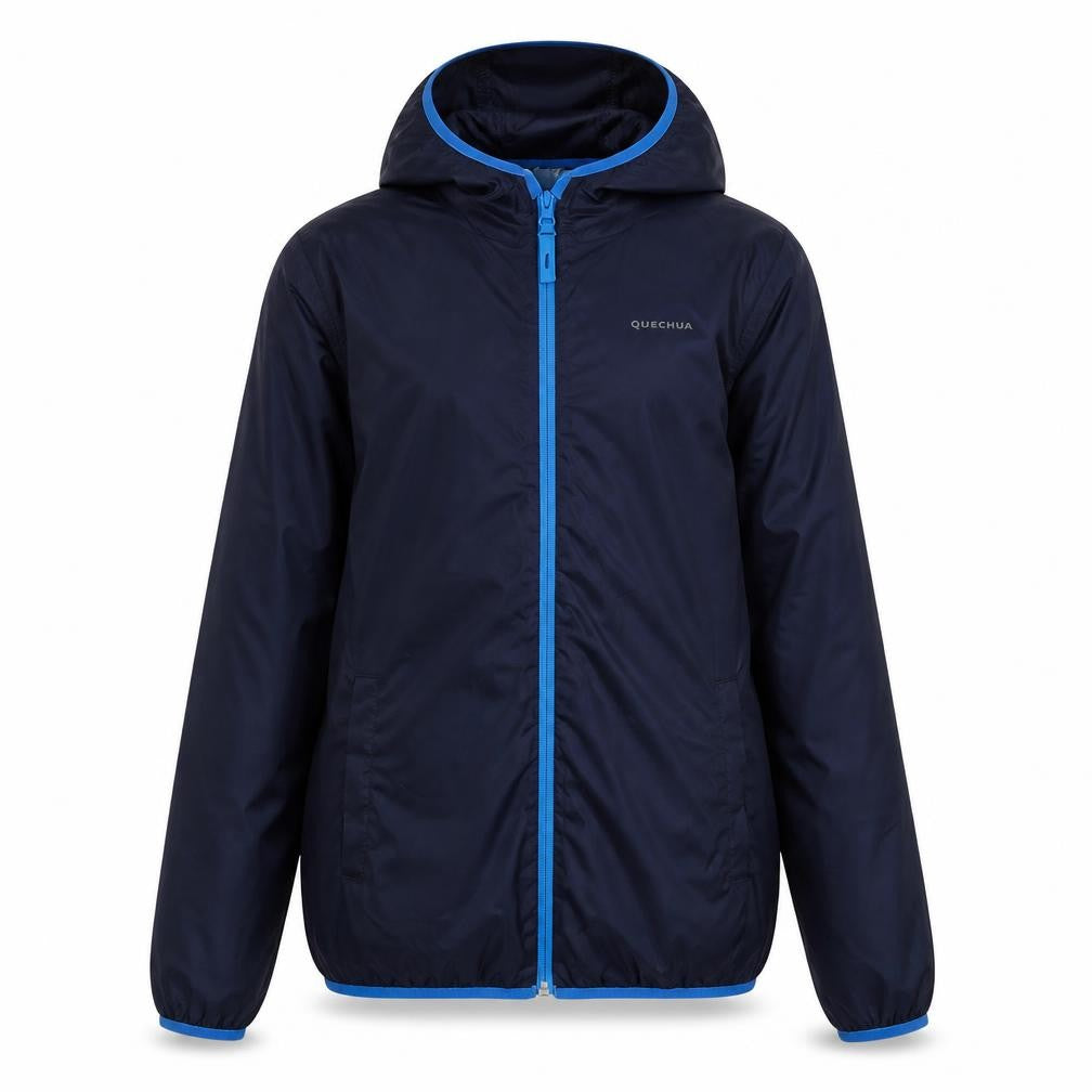 Quechua Boys Blue Hooded Windbreaker Jacket 14 Years Lightweight Zip Up