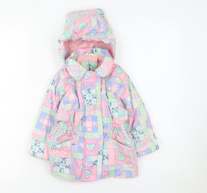Marks and Spencer Girls Multicoloured 6-12M Hooded Puffer Jacket