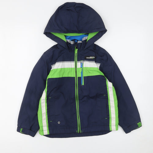 London Fog Boys Blue and Green Hooded Puffer Jacket 6 Years