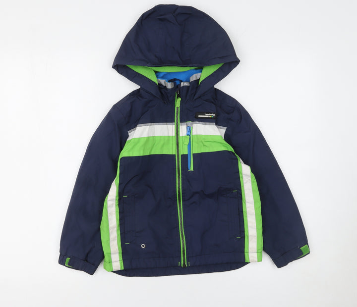 London Fog Boys Blue and Green Hooded Puffer Jacket 6 Years