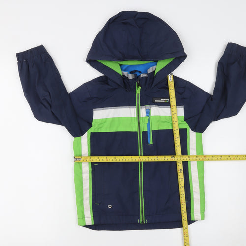 London Fog Boys Blue and Green Hooded Puffer Jacket 6 Years