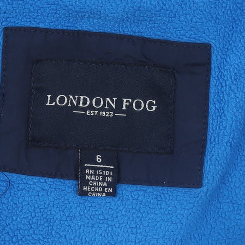 London Fog Boys Blue and Green Hooded Puffer Jacket 6 Years