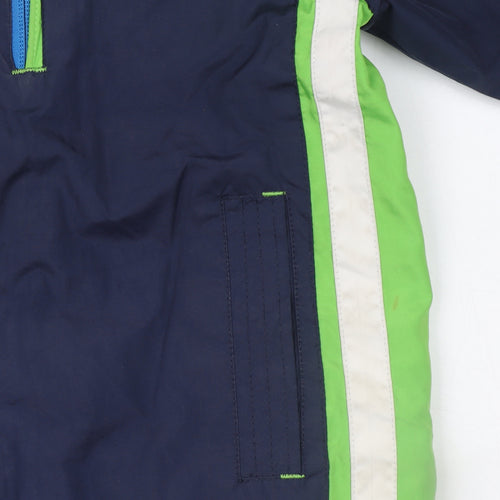 London Fog Boys Blue and Green Hooded Puffer Jacket 6 Years
