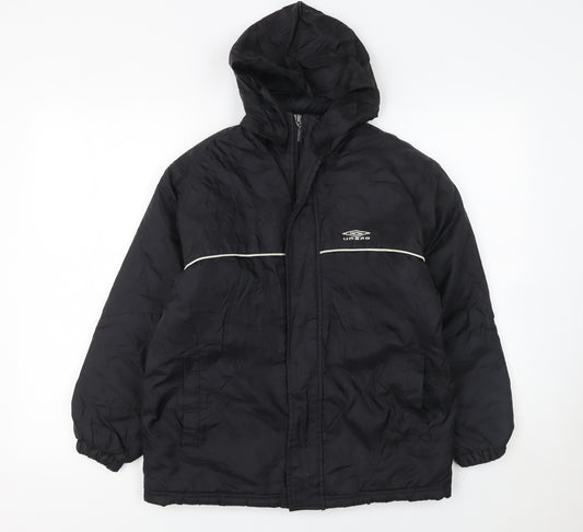 Umbro Boys Black 8 Years Hooded Puffer Jacket Winter Coat