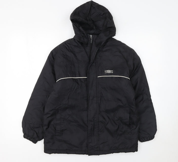 Umbro Boys Black 8 Years Hooded Puffer Jacket Winter Coat