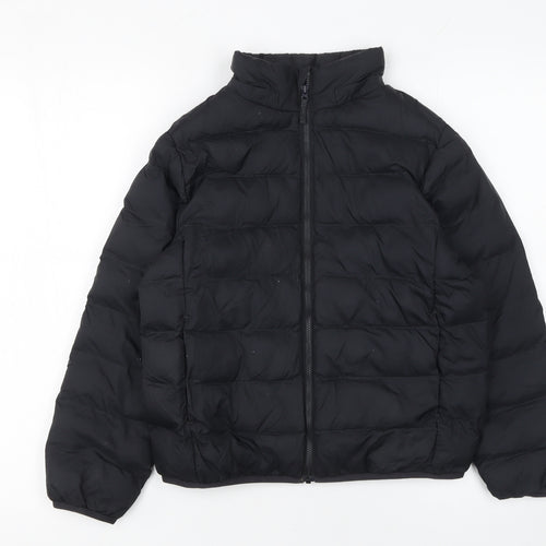 Uniqlo Boys Black 9-10 Years Puffer Jacket Lightweight Winter Coat
