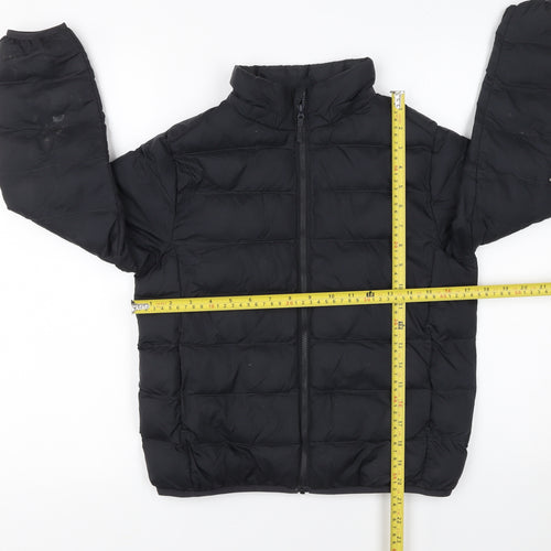 Uniqlo Boys Black 9-10 Years Puffer Jacket Lightweight Winter Coat