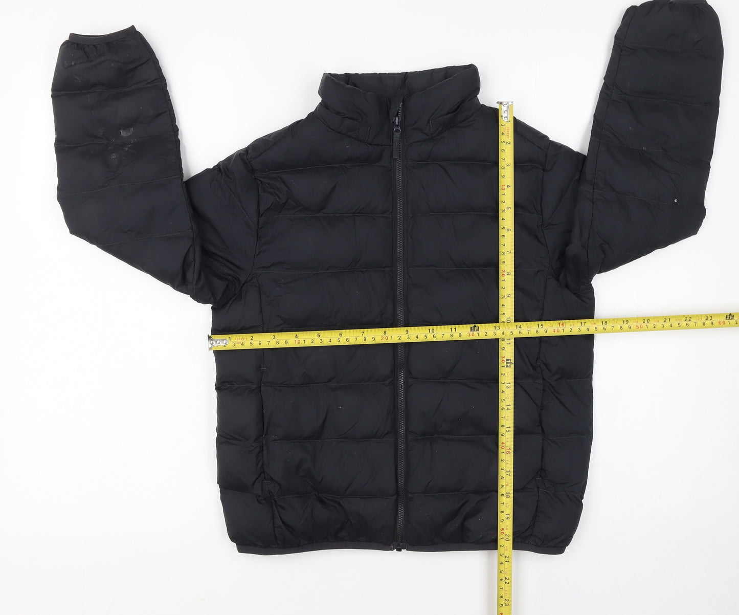 Uniqlo Boys Black 9-10 Years Puffer Jacket Lightweight Winter Coat