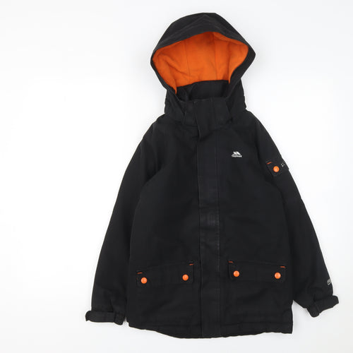Trespass Boys Black Waterproof Hooded Parka Coat 7 Years