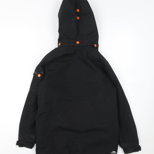 Trespass Boys Black Waterproof Hooded Parka Coat 7 Years