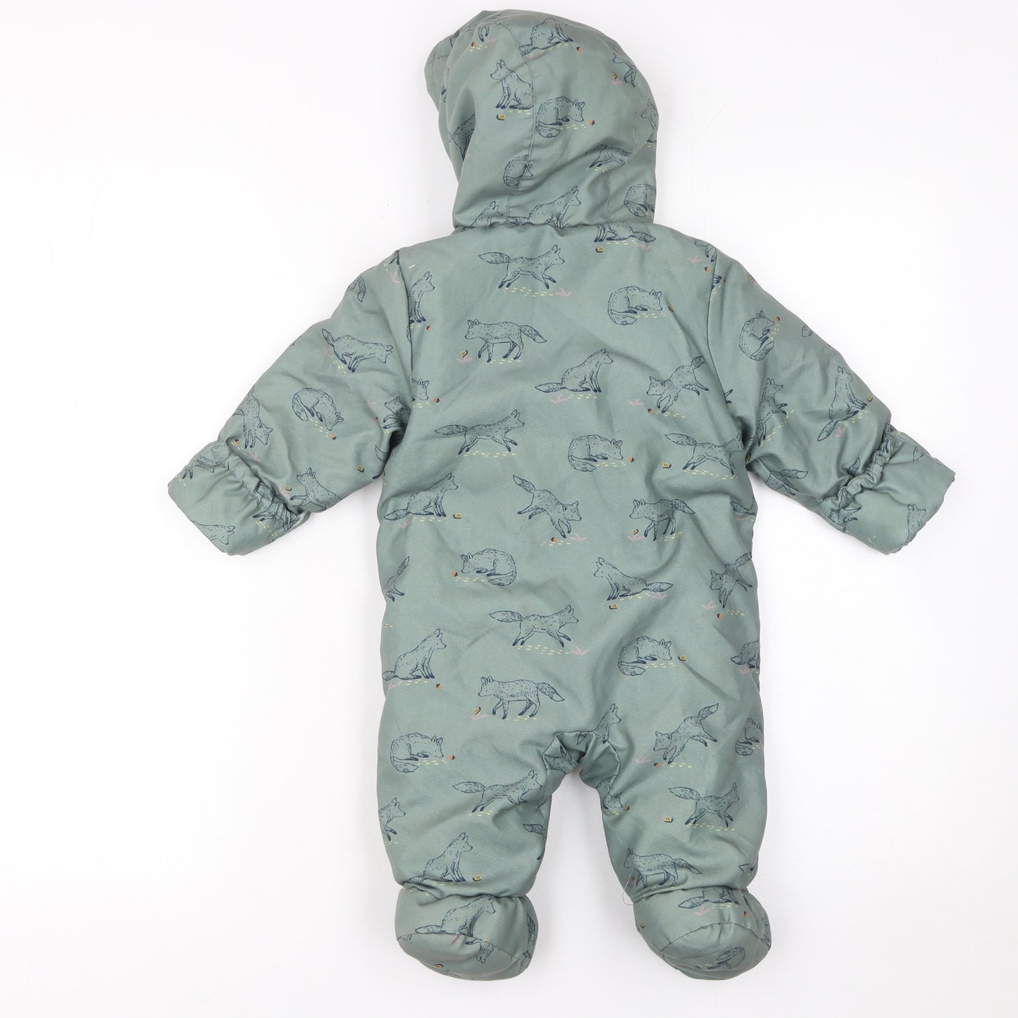 John Lewis Unisex Baby Green Animal Print Hooded Padded Snowsuit 3-6 Months