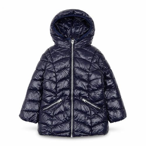Next Girls Blue Hooded Puffer Jacket 3 Years Quilted Winter Coat