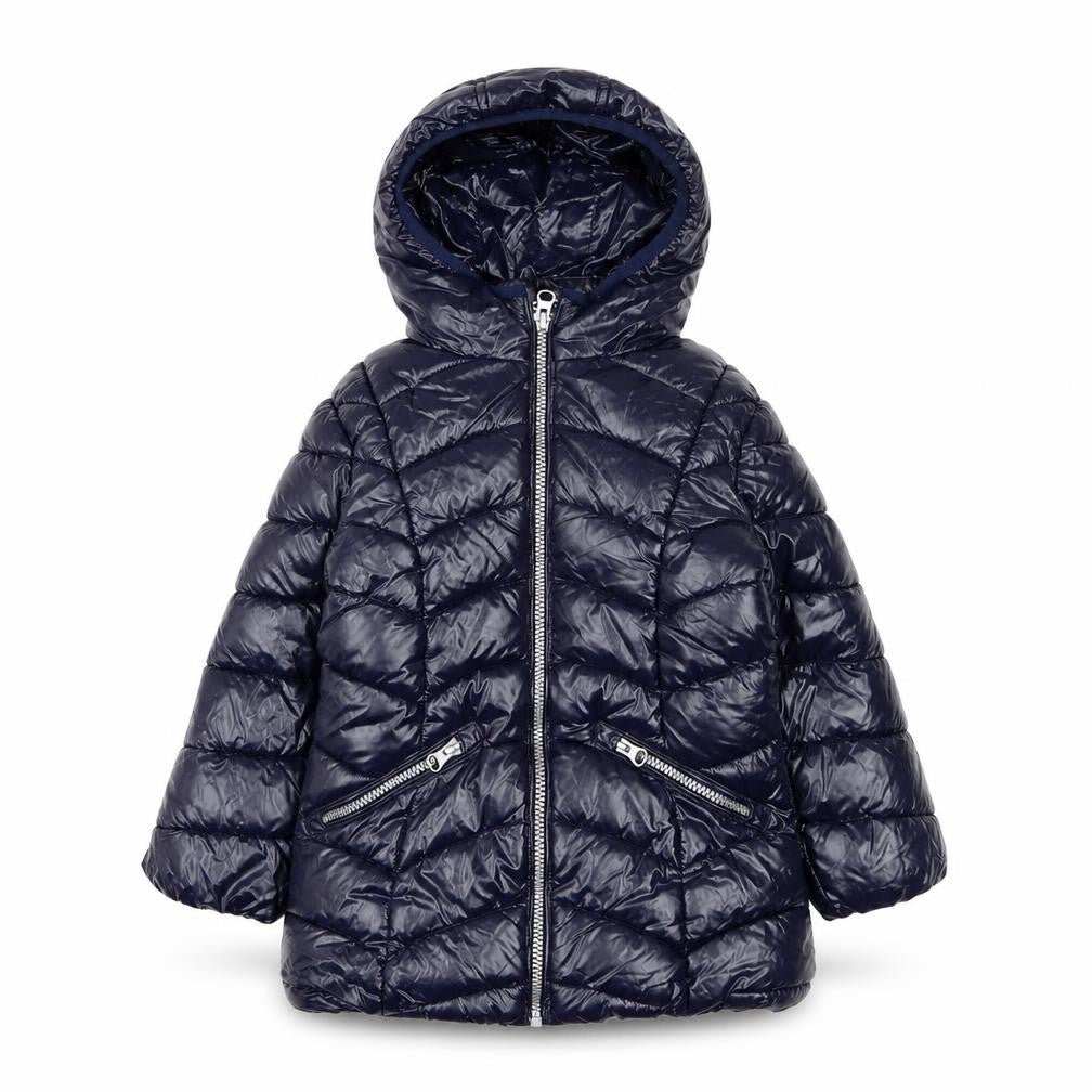 Next Girls Blue Hooded Puffer Jacket 3 Years Quilted Winter Coat