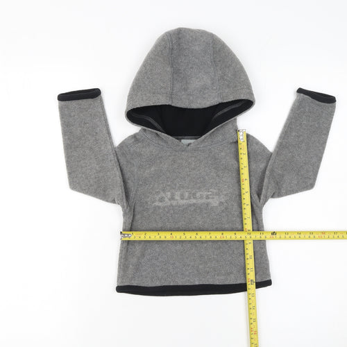 TOG24 Boys Grey Fleece Pullover Hoodie 1-2 Years Warm Winter Top