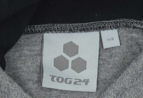 TOG24 Boys Grey Fleece Pullover Hoodie 1-2 Years Warm Winter Top