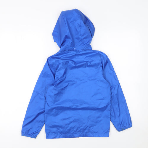 Nike Boys Blue Hooded Windbreaker Jacket XS 6-8 Years Full Zip Sports