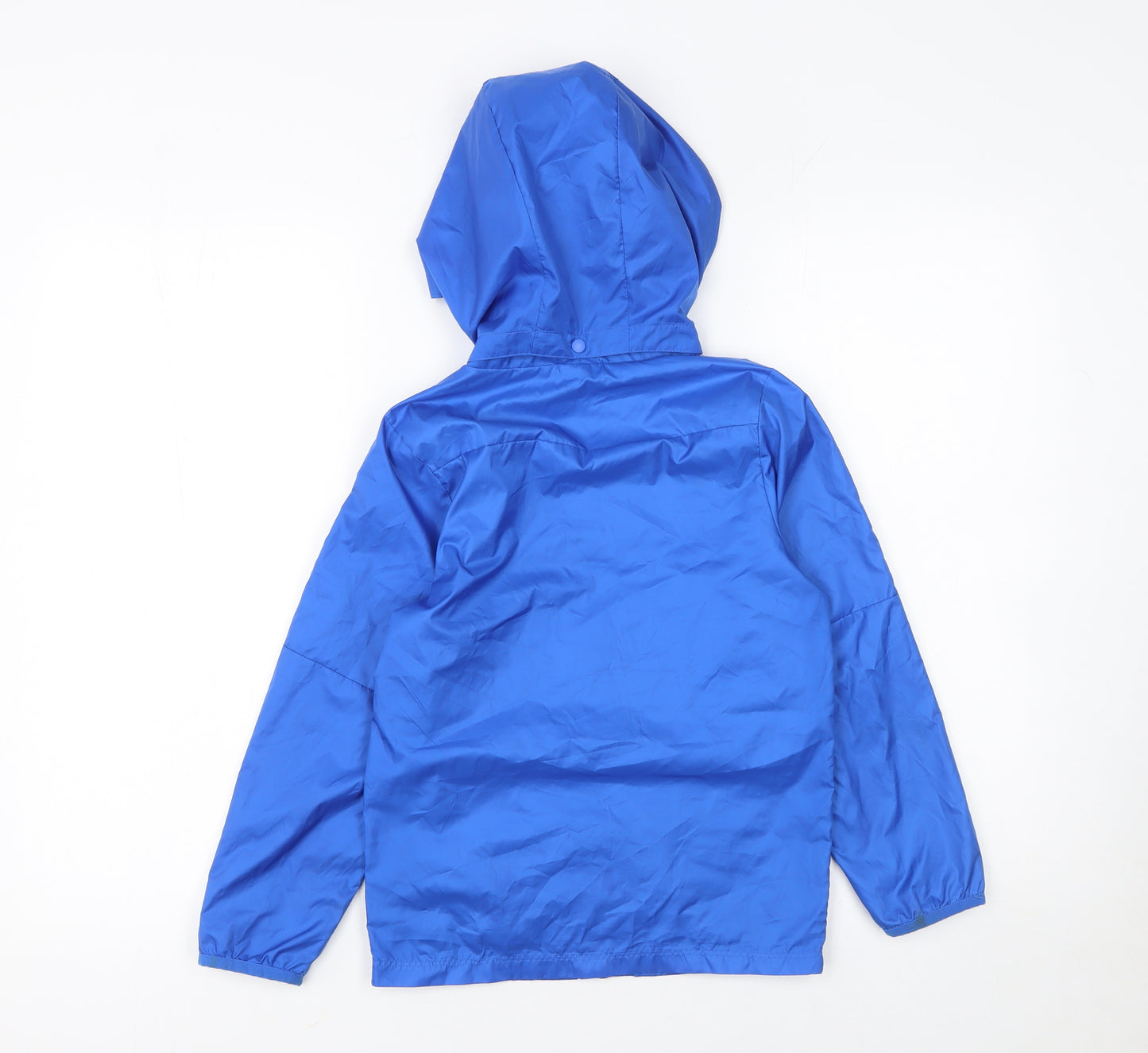 Nike Boys Blue Hooded Windbreaker Jacket XS 6-8 Years Full Zip Sports
