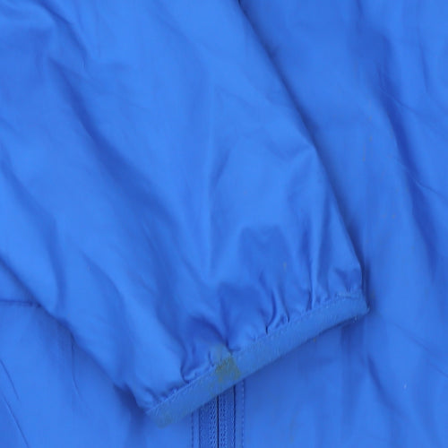 Nike Boys Blue Hooded Windbreaker Jacket XS 6-8 Years Full Zip Sports