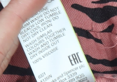 Marks and Spencer Girls Pink Zebra Print Long Sleeve Knee Length Dress 3-4 Years