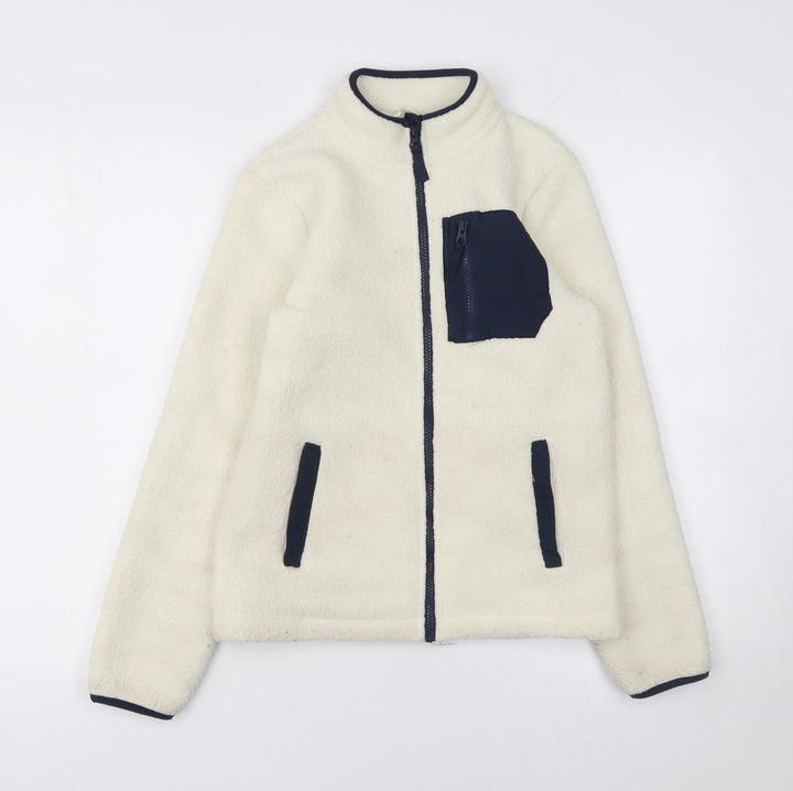 Mountain Warehouse Boys Ivory Fleece Jacket 11-12 Years Full Zip Outdoor
