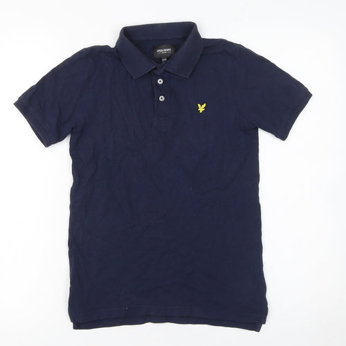 Lyle & Scott Boys Blue Polo Shirt 9-10 Years Cotton Short Sleeve