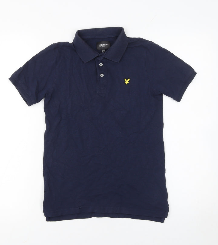 Lyle & Scott Boys Blue Polo Shirt 9-10 Years Cotton Short Sleeve